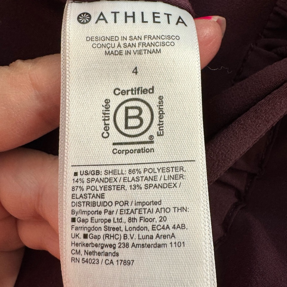 ATHLETA 💜 Attitude Lined Ruched Jogger Pant in Burgundy (Women’s Size 4) - Picture 10 of 11